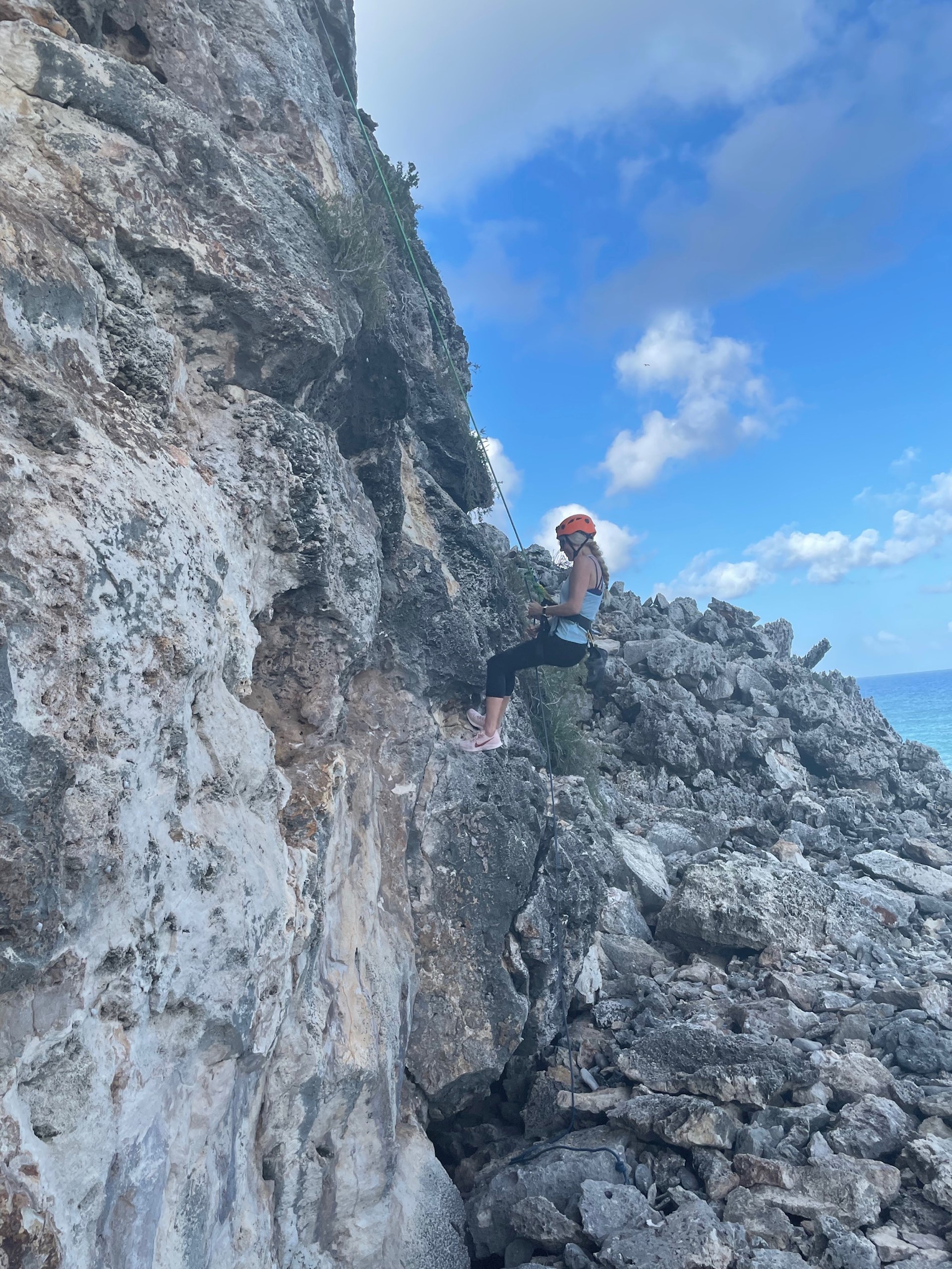 girl rappelling