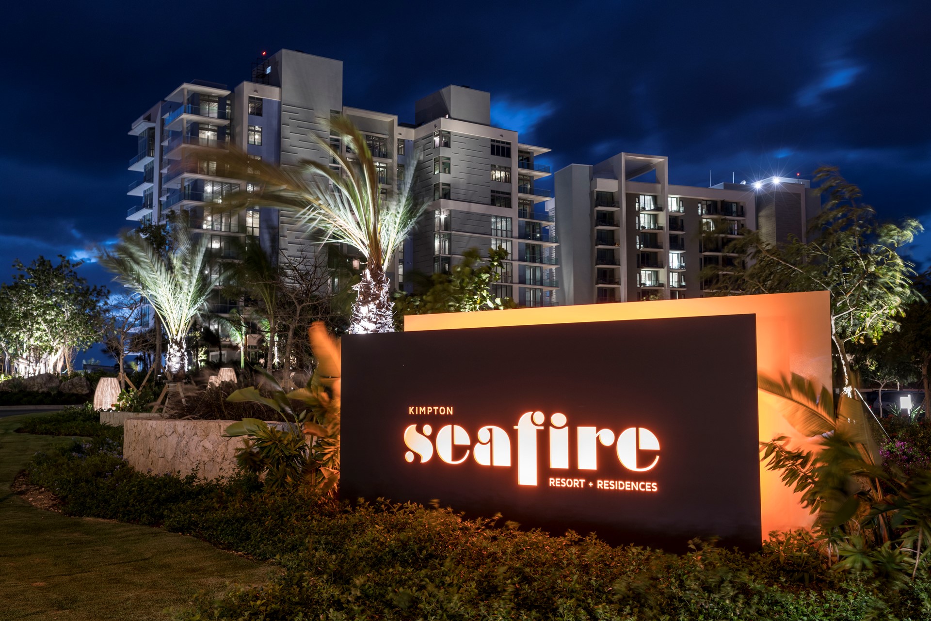 front signage for Kimpton Seafire Resort + Spa