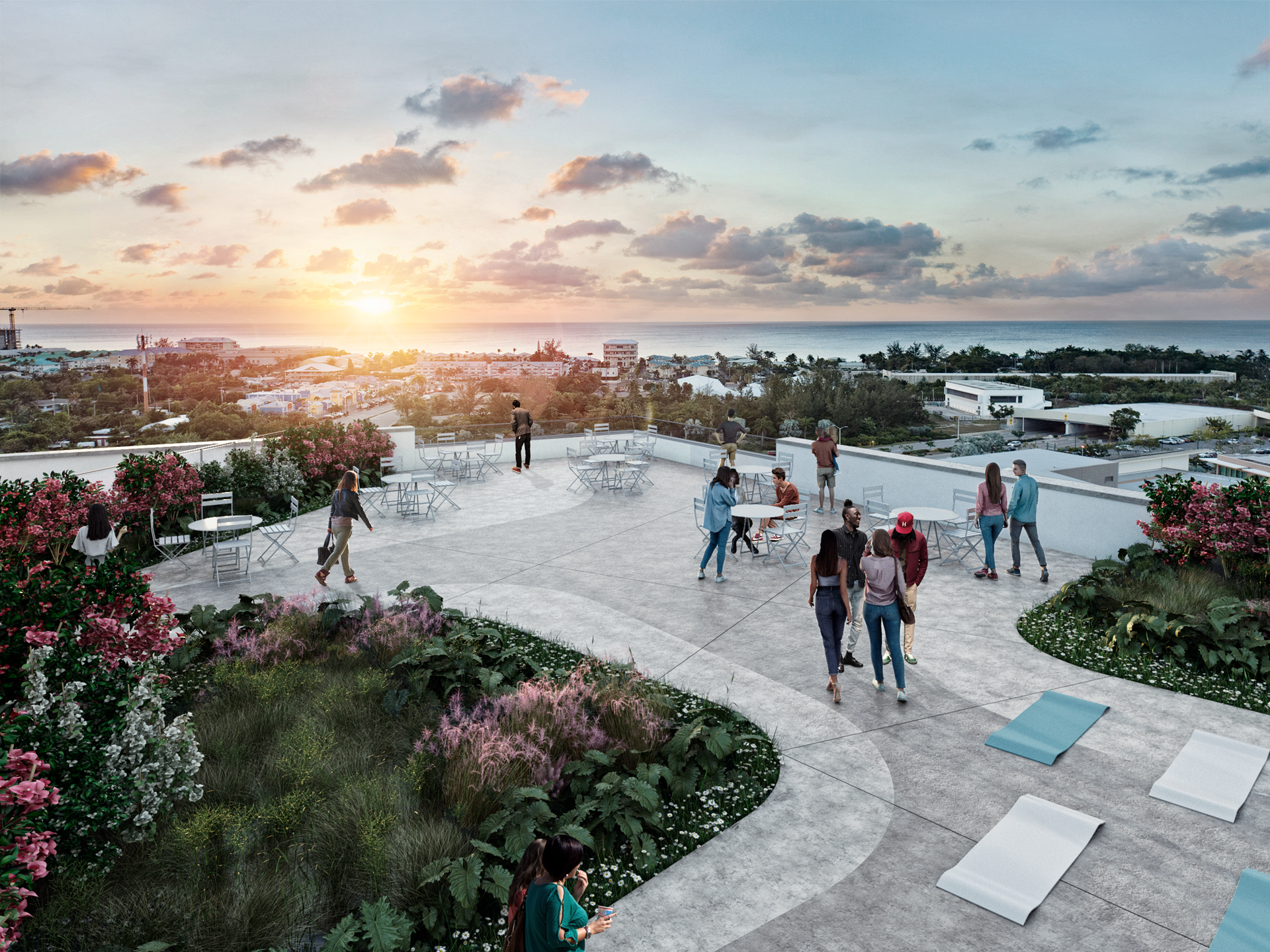 The rooftop oasis on 60 Nexus Way