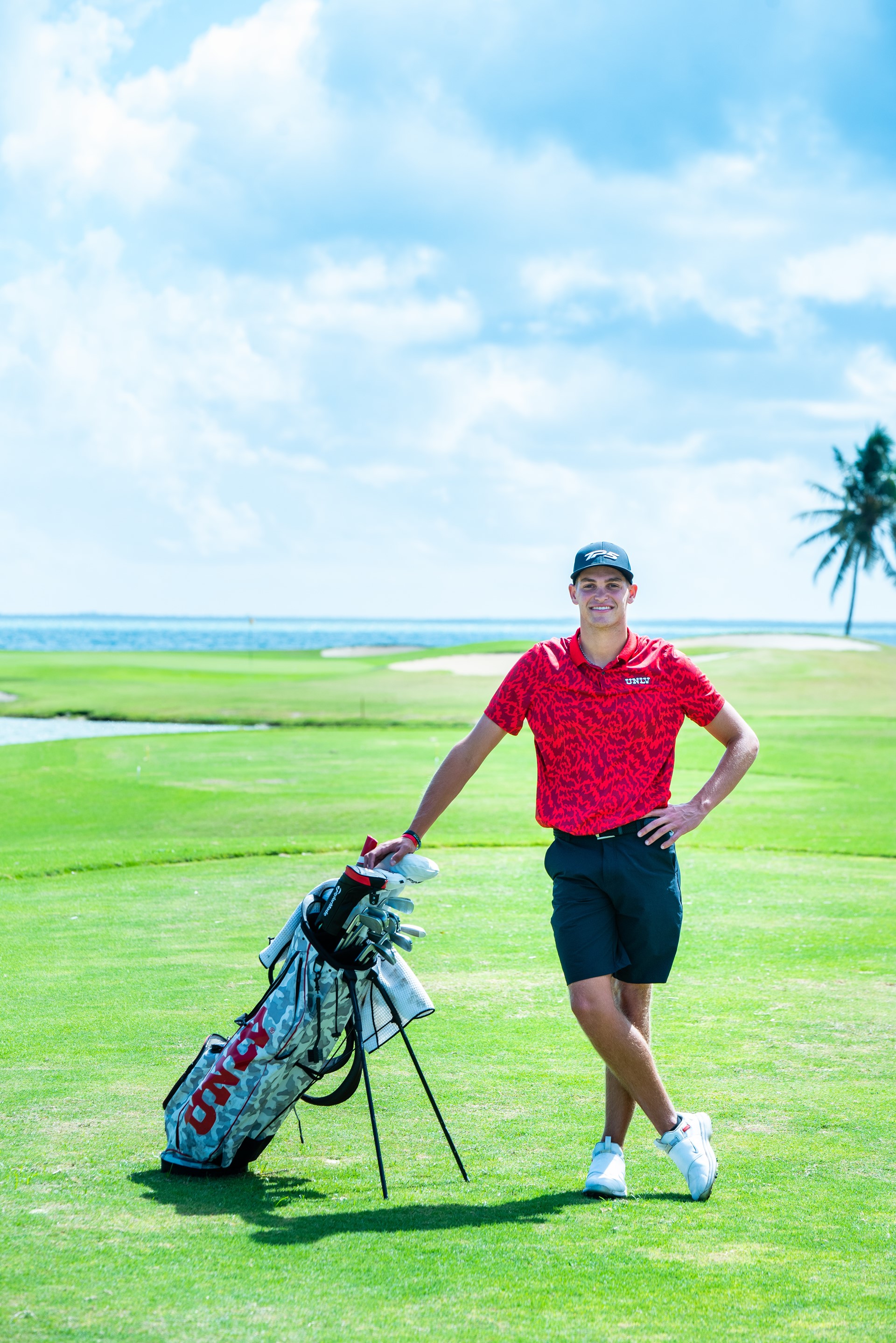 golfer with clubs