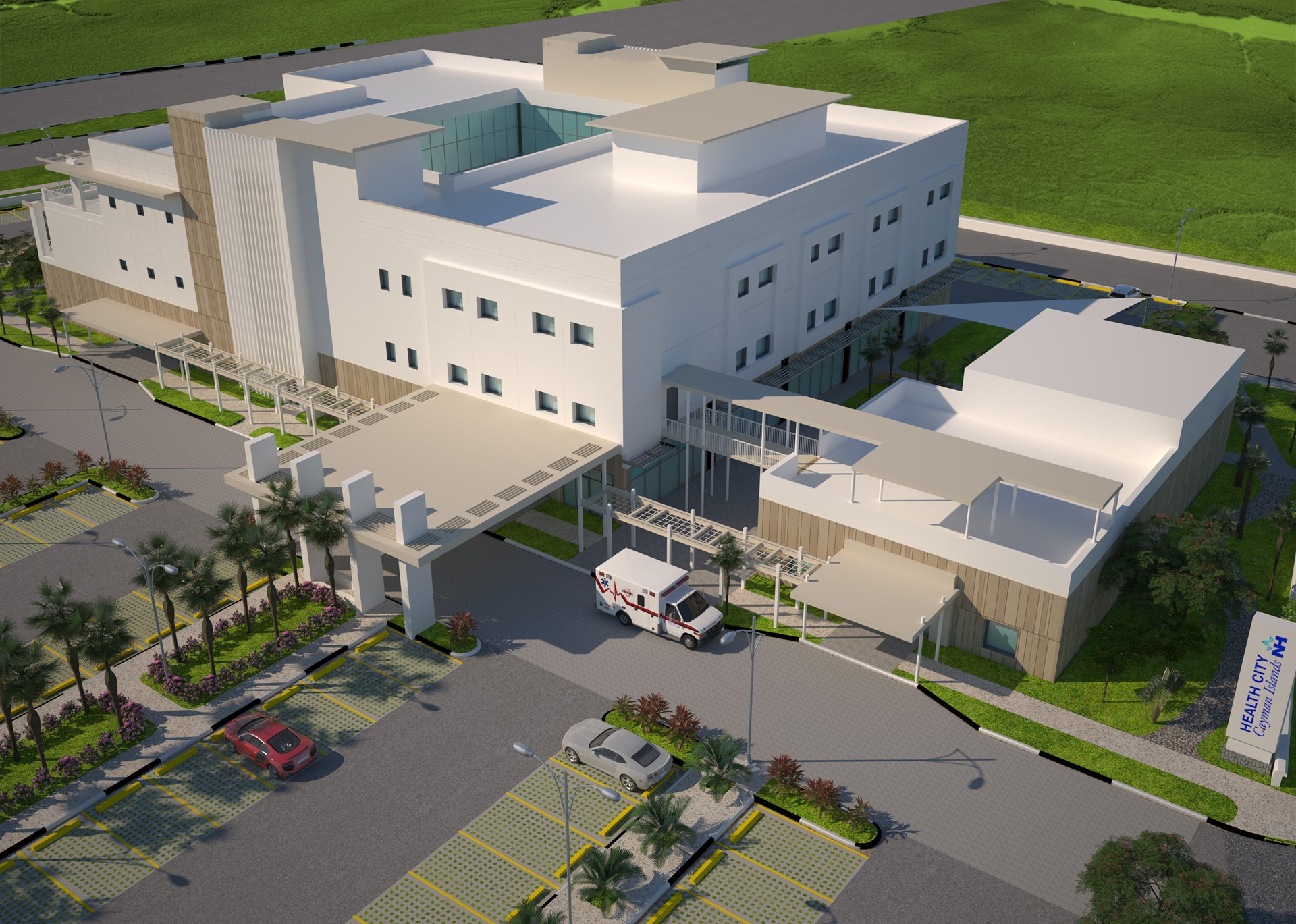 rendering of hospital building 