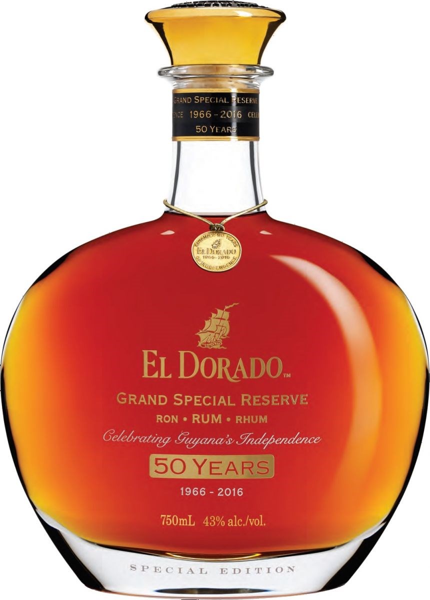 The El Dorado 50 Years Grand Special Reserve bottle