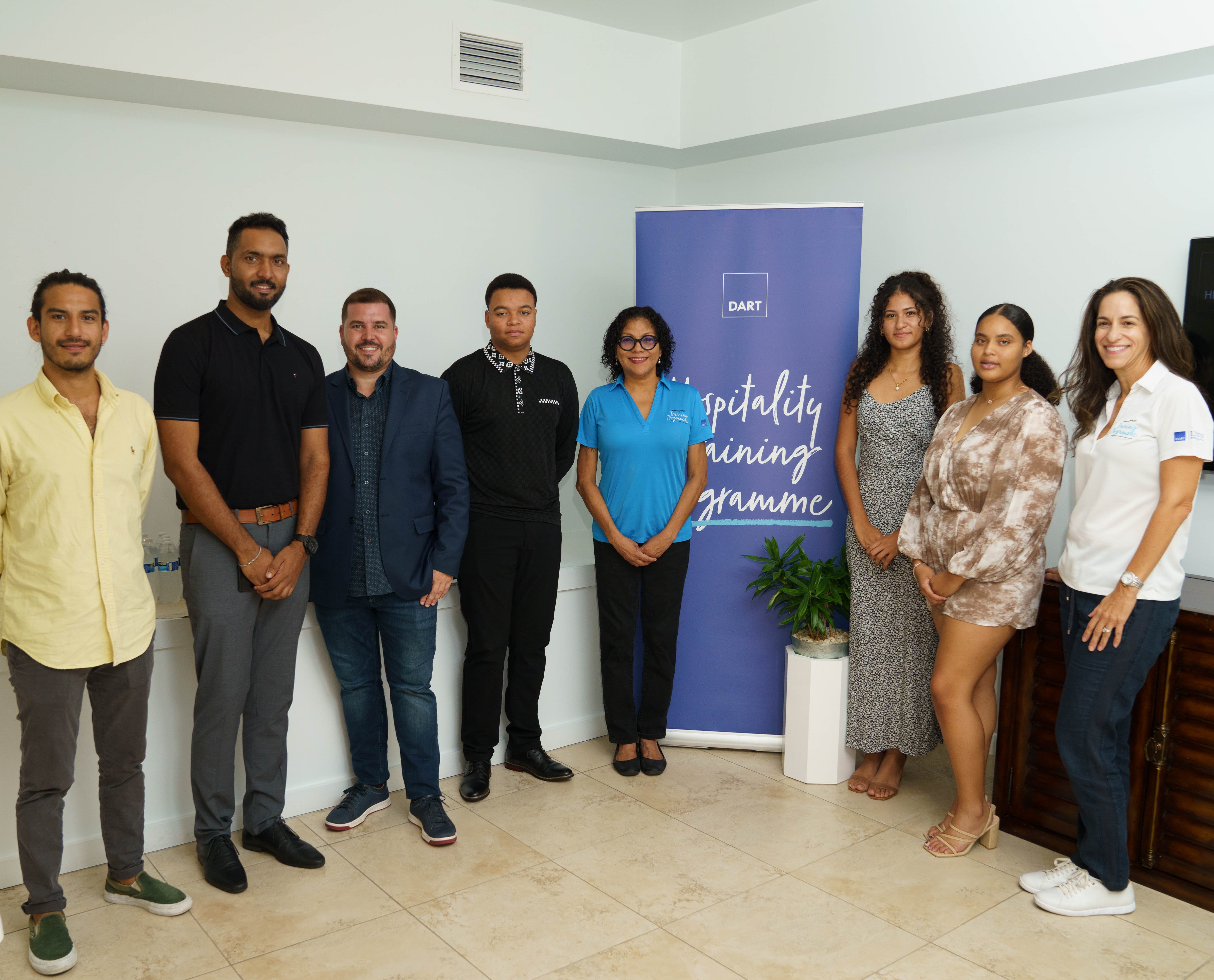 Graduates with Le Soleil d'Or and Dart Hospitality Training Programme staff members