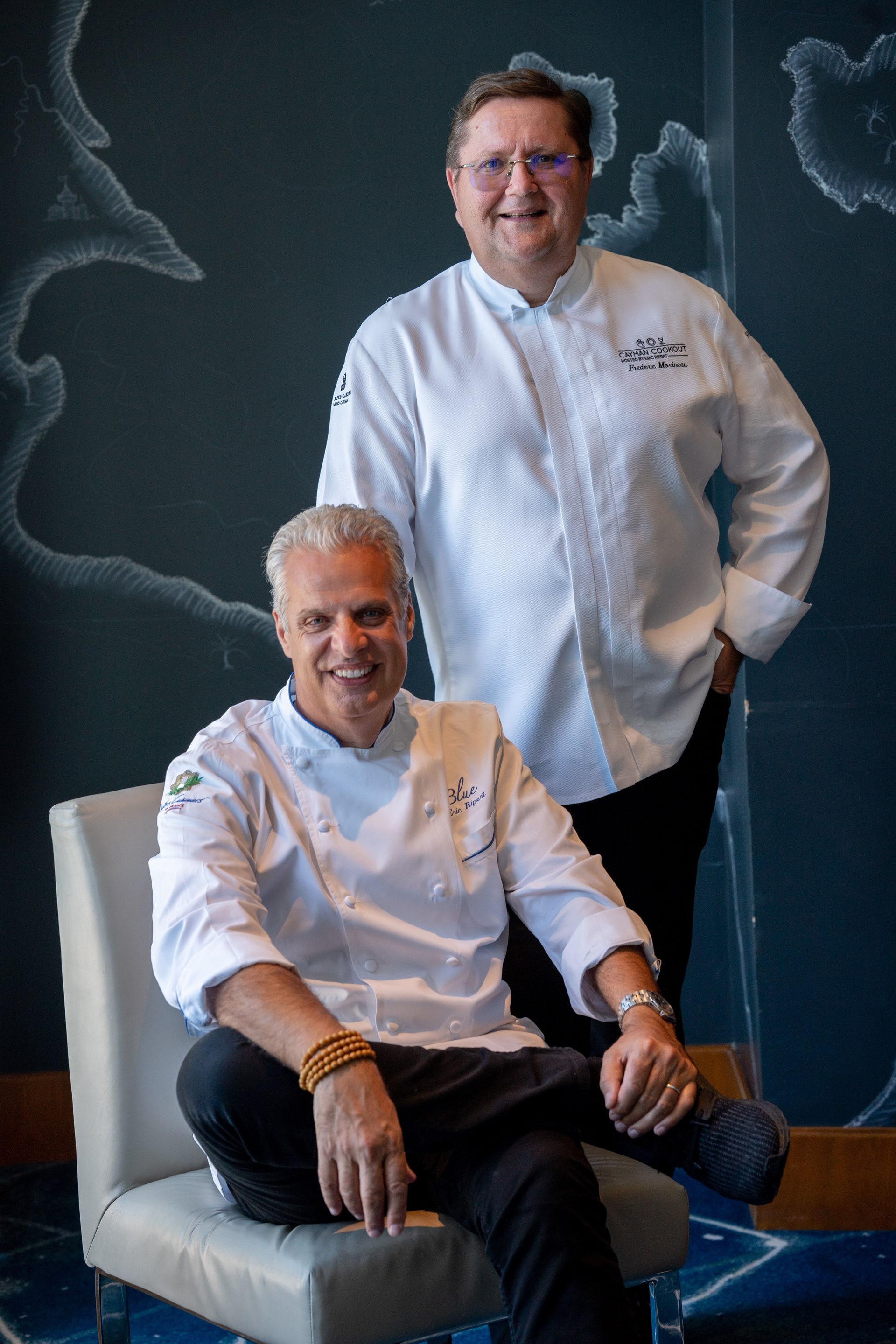 Chefs pose for camera 