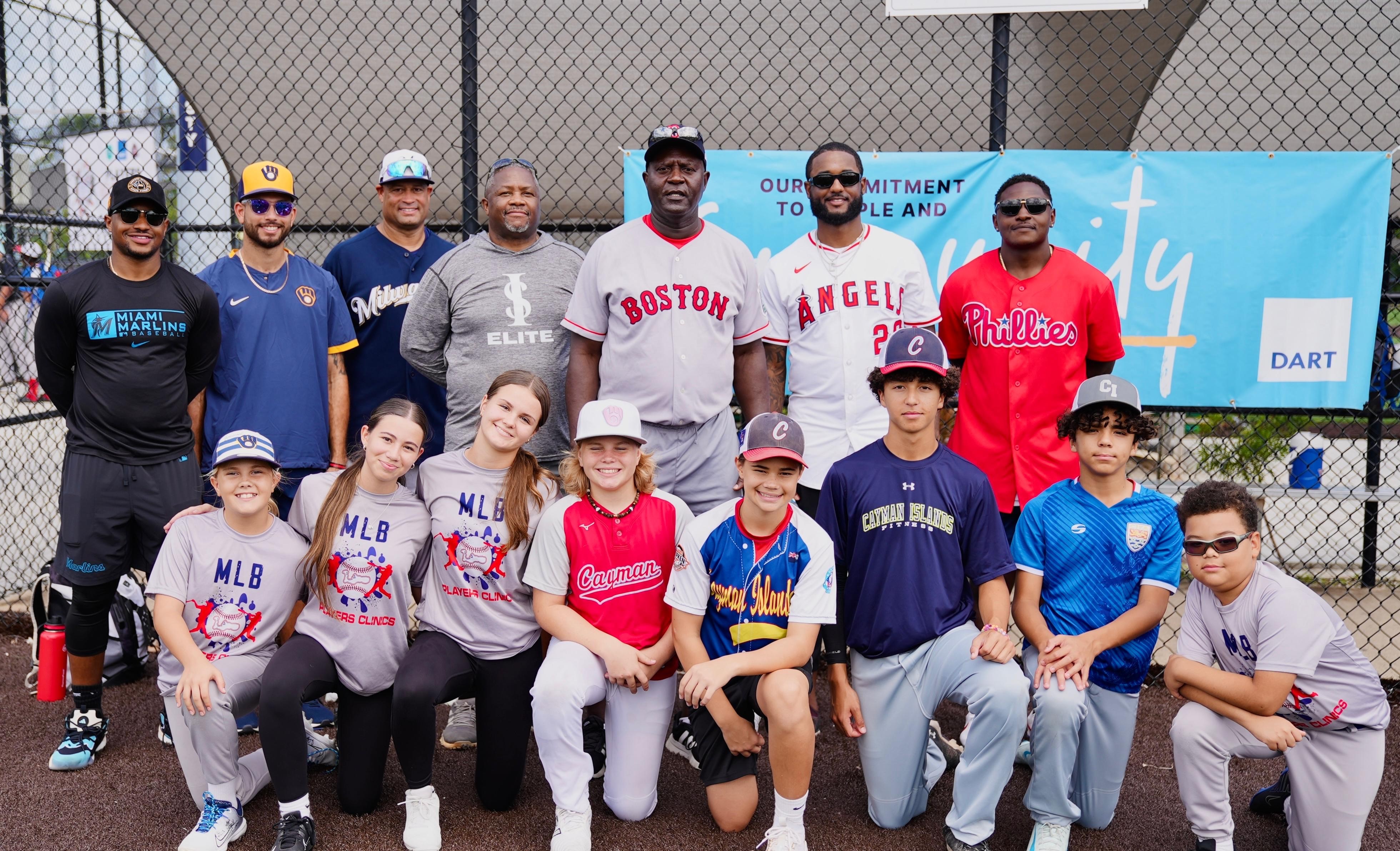 MLB Clinic 2024_Dart Staff kids with MLB players