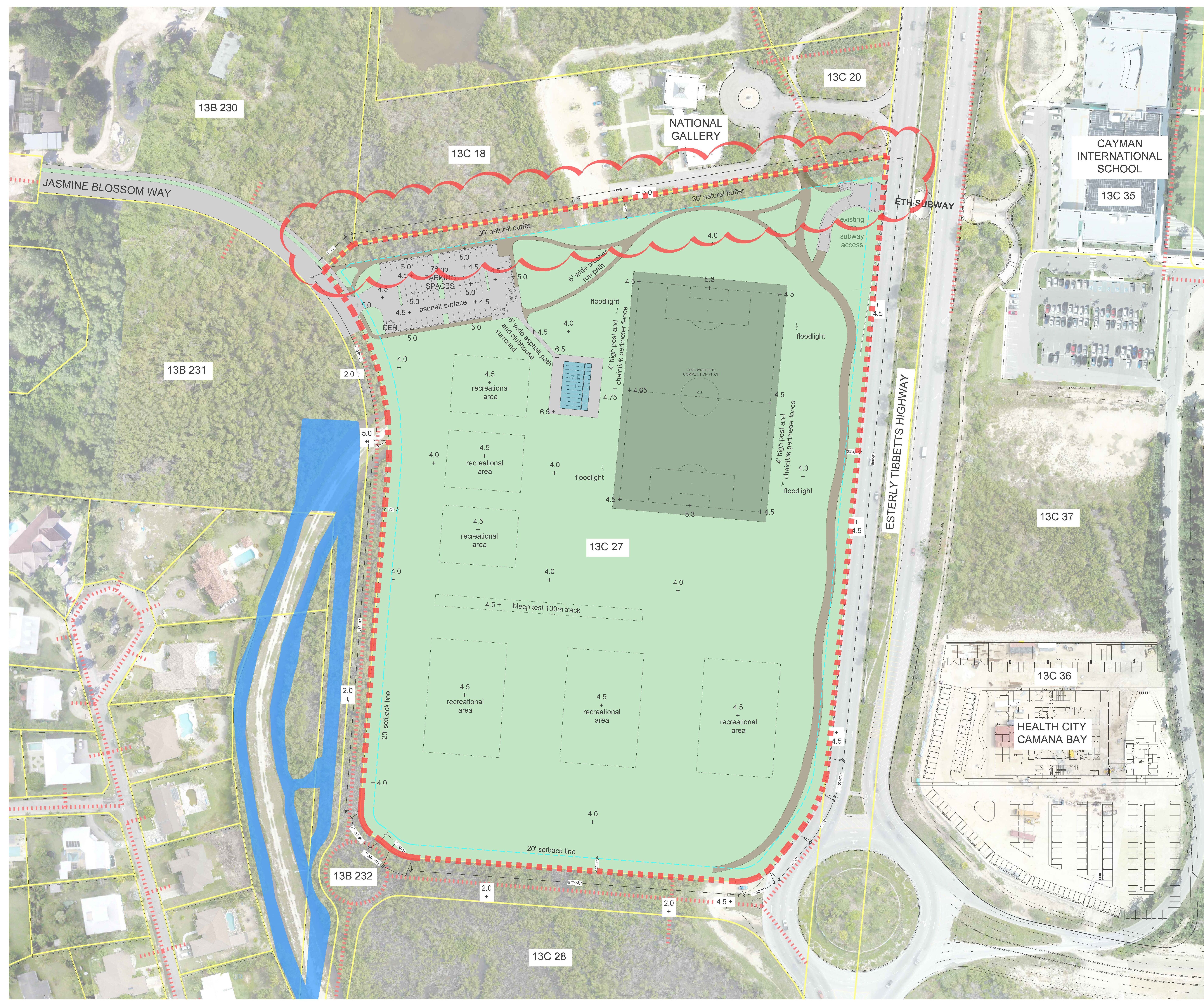 Diagram of sports facility