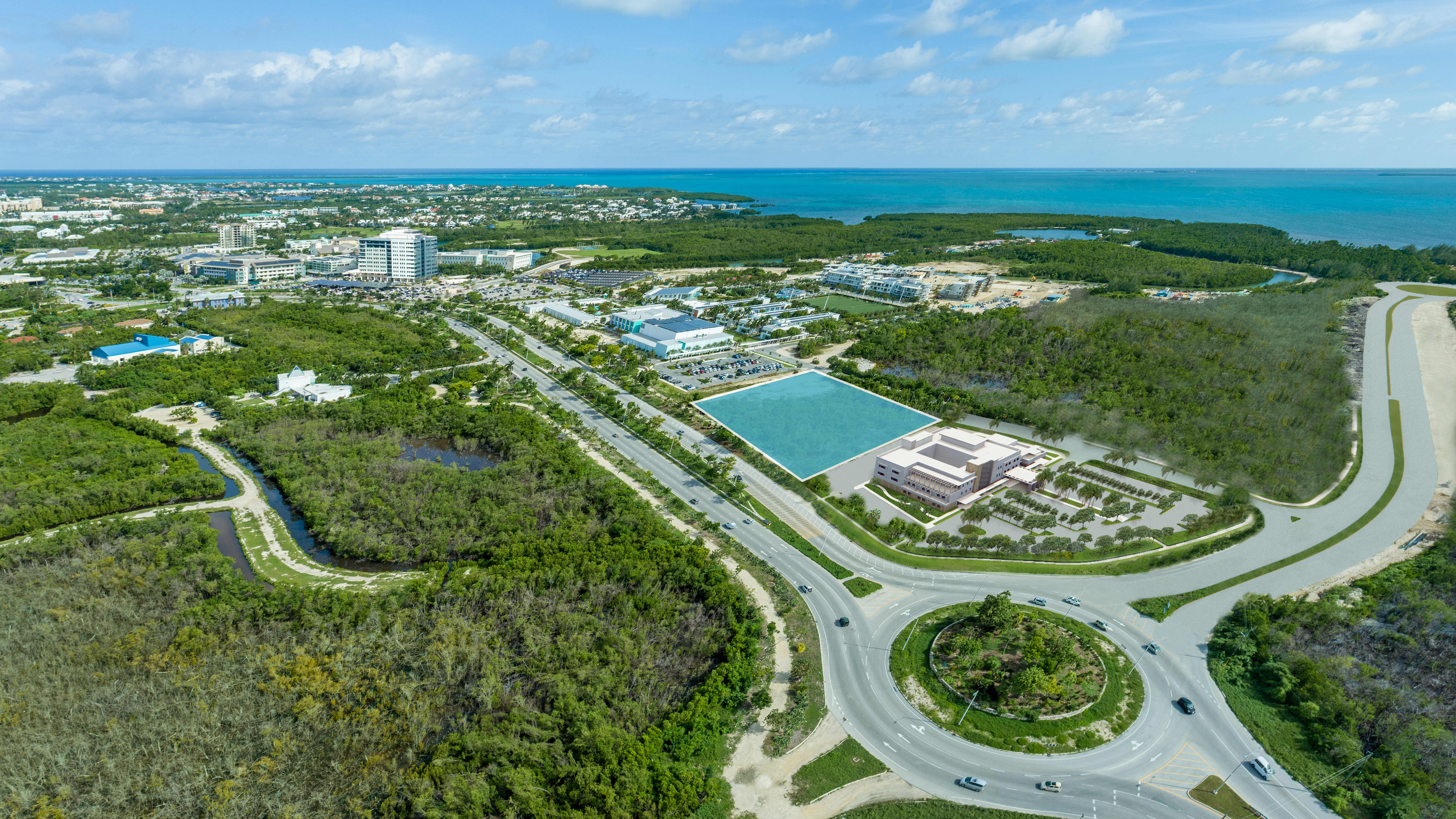 drone shot of location for centre for health and wellness