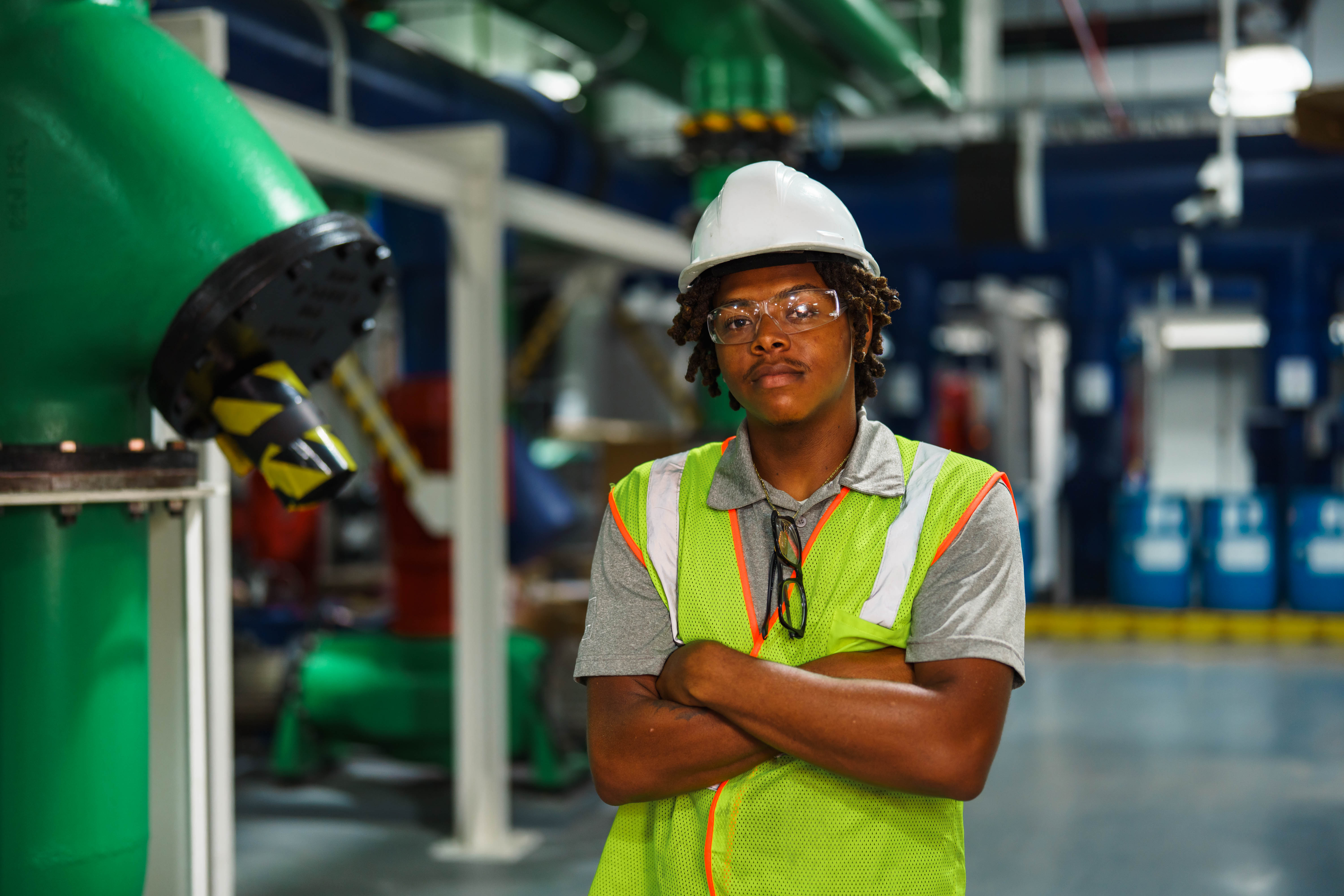 Javon Watson in hard hat